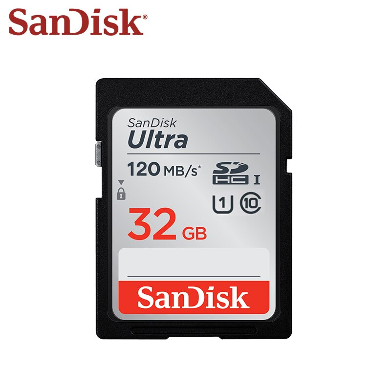 100% 오리지널 샌디스크 울트라 SD 카드, 카메라용 메모리 카드, 고속 U1 클래스 10, 32GB, 64GB, 128GB, 256GB